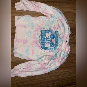 Women’s Tie-Dye Graphic Sweatshirt - Pink & Blue